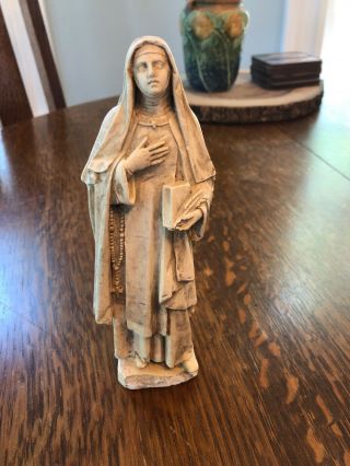 Antique Religious Statue.  Marked Verrebout On Side And Stamped On Base.