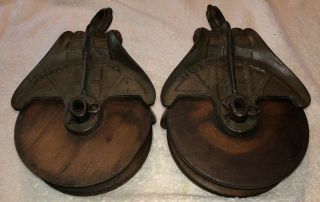 Vintage (2) Of Myers O.  K.  H - 298 299 Barn Hay Trolley Pulley