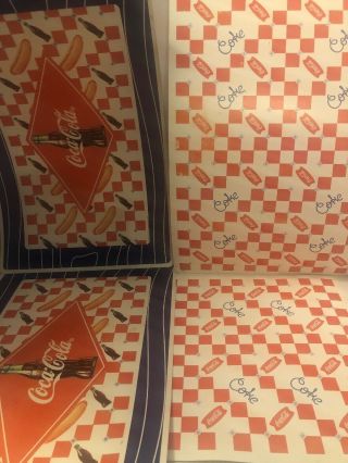 Coca Cola Vintage Set Of 4 Double Sided Placemats