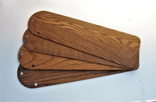 Hunter Vintage Ceiling Fan Parts - Very Good Solid Oak Blades 52 "