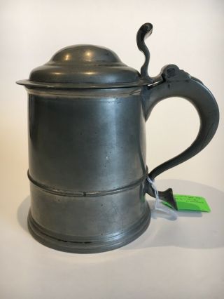 Antique Pewter Dome Lid Tankard By Richard Going Sr. ,  Of Bristol
