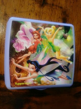 Tupperware Tinkerbell Fairies Sandwich Keeper Lilac Color Cond
