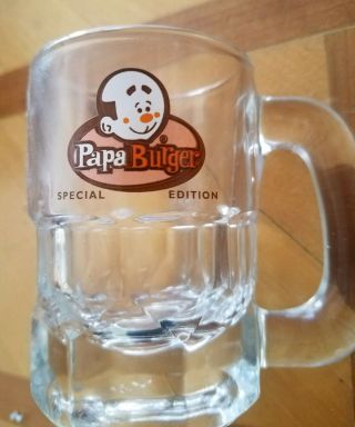 Vintage A & W Mug Mini Papa Burger Limited Edition 3 " Glass Cup Root Beer Rare