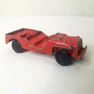 Tootsietoy Red Military Jeep Made In Usa With Hitch Star Diecast