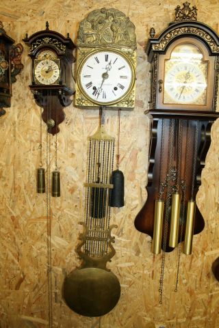 Antique Wall Clock Comtoise 2 Weight Chimes Clock Repeat The Sound