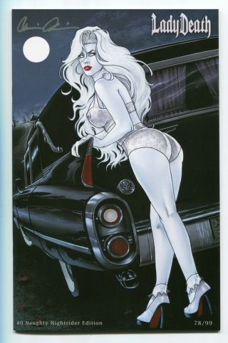 Lady Death 0 Naughty Nightrider Variant Michael Dipascale Cover Signed Pulido