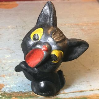 Vintage German Halloween Black Cat Paper Mache Candy Container
