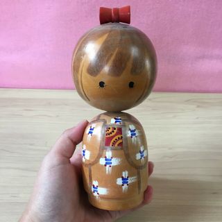 Japanese Vintage Kokeshi Doll Kobayashi Inosuke Award History 18 Cm 7.  08 Inch