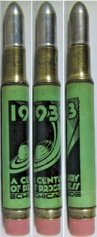 Restored Vintage Bullet Pencil - 1933 Chicago World 