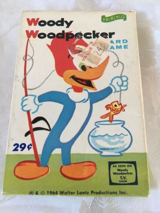 Vintage Fairchild 1964 Walter Lantz Woody Woodpecker Card Game Complete