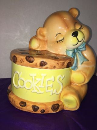 Vintage Teddy Bear Chocolate Chip Musical Cookie Jar “teddy Bears Picnic”
