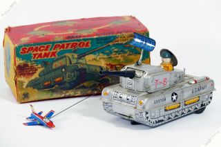 Yonezawa Horikawa Masudaya Cragstan Space Patrol Tank Tin Japan Vintage Toy