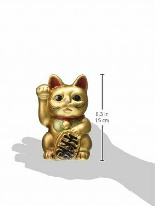 Japanese Beckoning Cat Maneki Neko Gold Piggy Bank Figurine Craftmanhouse K5245 3