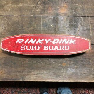 Vintage Rinky - Dink Surfboard Steel Wheels Skate Board