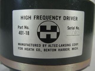 Vintage 1957 Heathkit 401 - 18 Legato Altec 802 511 811 Horn Speaker Driver Gray 3