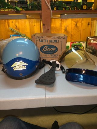 Vintage Michigan Buco Safety Half Shell Police Motorcycle Riot Helmet Model 601
