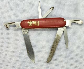 Vintage Victorinox Elinox Rostfrei Red Pocket Knife