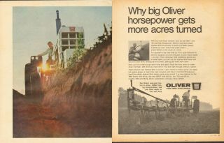 1968 Large 2pg Print Ad Of Oliver 1950 - T Farm Tractor For Men Who Grow