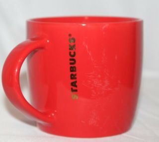 Starbucks Coffee Mug Tea Cup Red Gold Starbucks Logo 12 Oz 2017 Holiday Ceramic