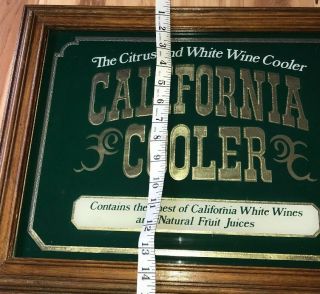 Vintage California Cooler Wine Bar Sign Mirror Beer Sign Framed 19 x 15 3