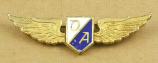 Greece Olympic Airways Vintage Cabin Crew Steward Wings Badge Insignia 75mm Rare