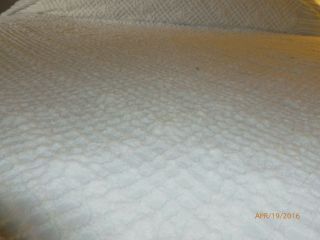 Vintage Chenille Bed Spread In White Full Size Real