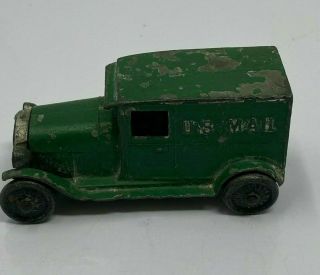 Vintage,  U.  S Mail Carrier Car,  Die Cast,  Tootsietoy,  Green,