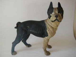 Antique Cast Iron French Bull Dog Doorstop Boston Terrier Boxer Hubley ? Statue