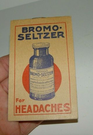Old Vintage Bromo Seltzer Medical Pharmacy Advertising Medicine Writing Pad