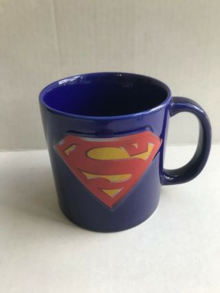 Superman Coffee Cup Licensed Warner Brothers Dc Comics Blue Mug 12 Oz Tea