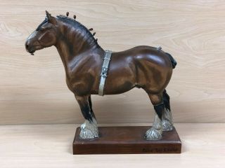 Calvin Roy Kinstler Carved Wooden Horse Carving - Clydesdale Signed Circa 1940 