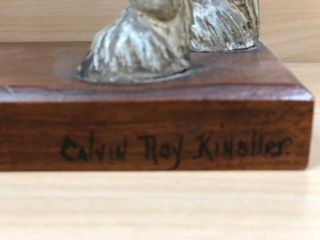 Calvin Roy Kinstler Carved Wooden Horse Carving - Clydesdale Signed circa 1940 ' s 2