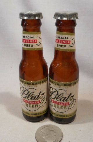 Vintage Blatz Pilsner Beer Bottles As S&p Shakers