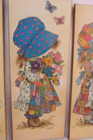 Vintage Set of 3 Holly Hobbie Wall Hanging Plaques 1970 ' s JC Pennys 3