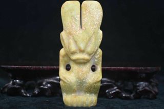 Old Chinese Neolithic Hongshan Jade Hand Carved Amulet Pendant 530g D722