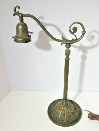 Vintage 1910 Handel Tiffany Duffner Style Bronze Desk Lamp Base - Signed Base