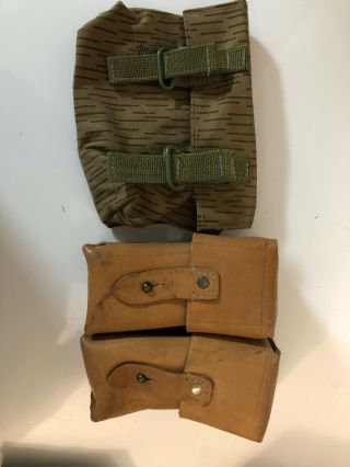 Vintage Military Ammo Pouches And Oil Bottles