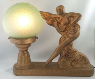 1930s - Art Deco Semi Nude Woman Figural Lamp,  No 183 - Book Piece