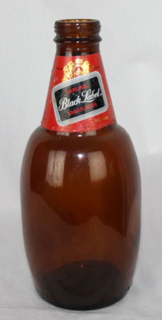 Vintage Carling Black Label Beer Bottle Brown Glass Short Squatty Lager