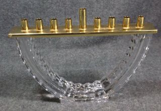 Vintage Waterford Crystal & Brass Menorah
