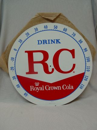 Vintage Nos Royal Crown Rc Cola 12 " Metal Advertising Pam Thermometer Face Only