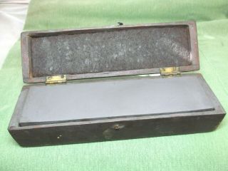 Vintage Sharpening Stone In Home Made Wooden Box -