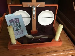 Antique Vintage Last Rites Sick Call Holy Communion Catholic Box