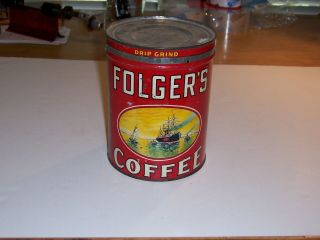 Vintage Folgers Coffee,  2lb Tin/can,  Kansas City
