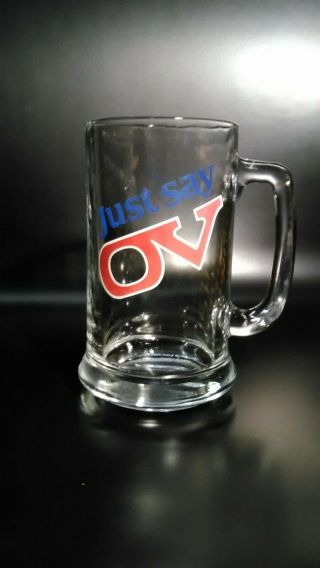 Molson Just Say Ov Old Vienna Beer Clear Glass Lager Beer Mug Cup Vintage