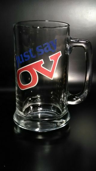 Molson Just Say OV Old Vienna Beer Clear Glass Lager Beer Mug Cup Vintage 2