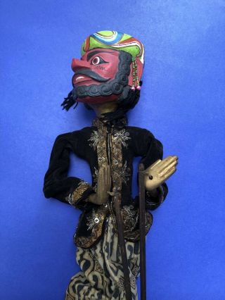 Antique Java Indonesia Wayang Golek Hand Carved Wooden Rod Hand Puppet