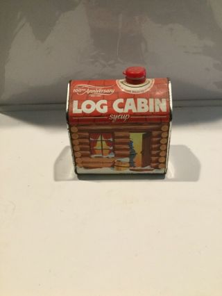 Log Cabin Syrup Tin 1987 100th Anniversary Collectible