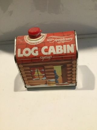 Log Cabin Syrup Tin 1987 100th Anniversary Collectible 2