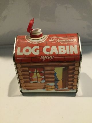 Log Cabin Syrup Tin 1987 100th Anniversary Collectible 3